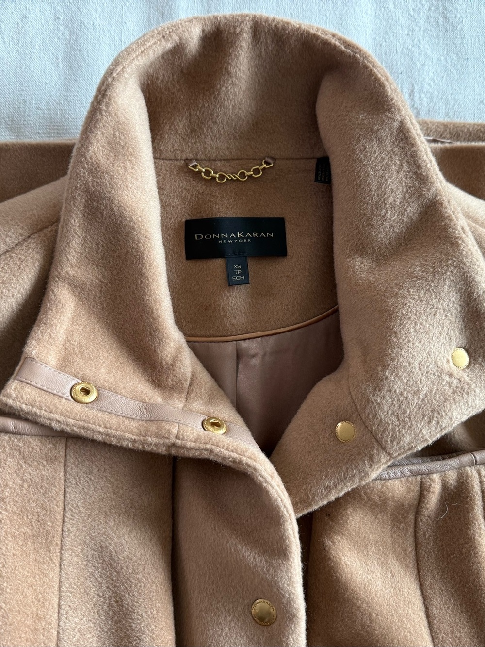 Donna Karan black label Camel color Wool and Cashmere Coat